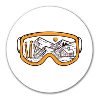 Aufkleber Ski Skibrille 10cm