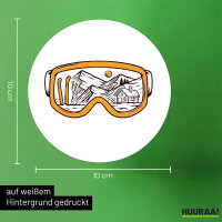 Aufkleber Ski Skibrille 10cm