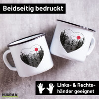 Emaille Tasse Paar wandert Herz 300ml Vintage Emaille Becher