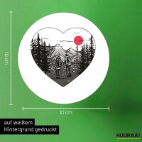 Aufkleber Paar wandert Herz 10cm rund