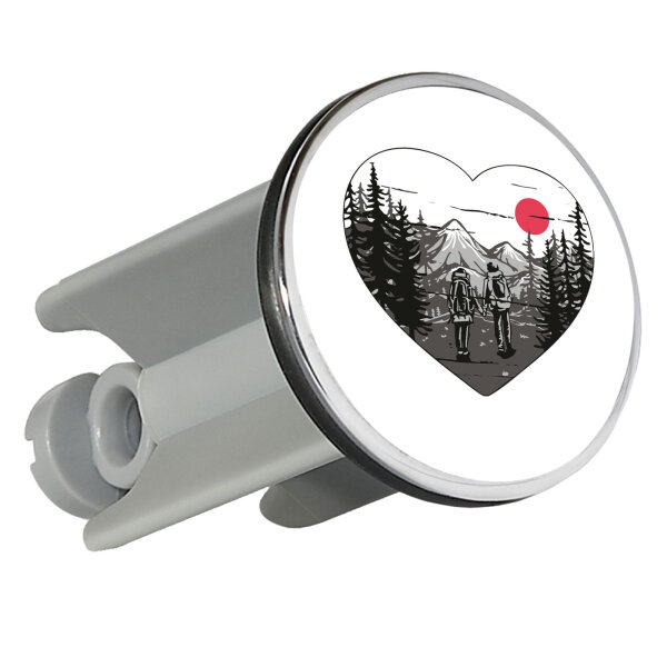 Waschbeckenstöpsel Paar wandert Herz 4cm Abflussstopfen