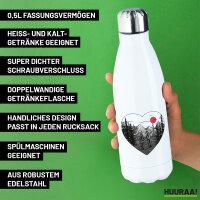Trinkflasche Paar wandert Herz 500ml Edelstahl Wasserflasche
