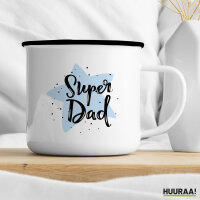 Emaille Tasse Super Dad Bester Papa 300ml Vintage