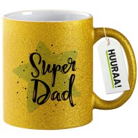 Glitzertasse Super Dad Bester Papa 330ml