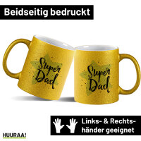 Glitzertasse Super Dad Bester Papa 330ml