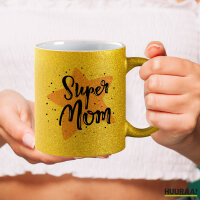 Glitzertasse Super Mom Beste Mama 330ml
