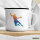 Emaille Tasse bunte Handball Silhouette 300ml Vintage Emaille Becher