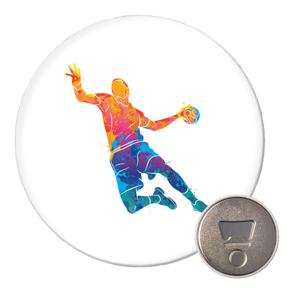 Magnet bunte Handball Silhouette 59mm Kühlschrankmagnet