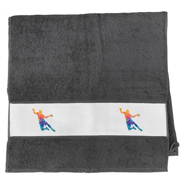 Handtuch bunte Handball Silhouette 50x100cm