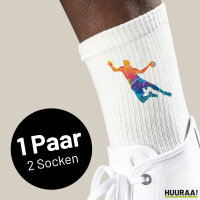 Unisex Socken bunte Handball Silhouette Baumwolle