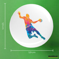 Button bunte Handball Silhouette