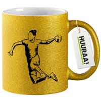 Glitzertasse Handball Silhouette 330ml