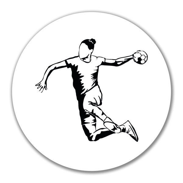Aufkleber Handball Silhouette 10cm rund