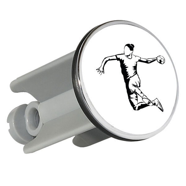 Waschbeckenstöpsel Handball Silhouette 4cm Abflussstopfen