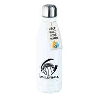 Trinkflasche Volleyball Schriftzug 500ml Edelstahl...