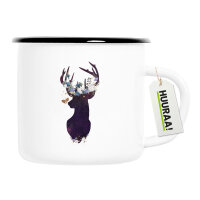 Emaille Tasse Hirsch Silhouette 300ml Vintage Emaille Becher