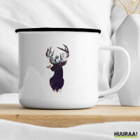 Emaille Tasse Hirsch Silhouette 300ml Vintage