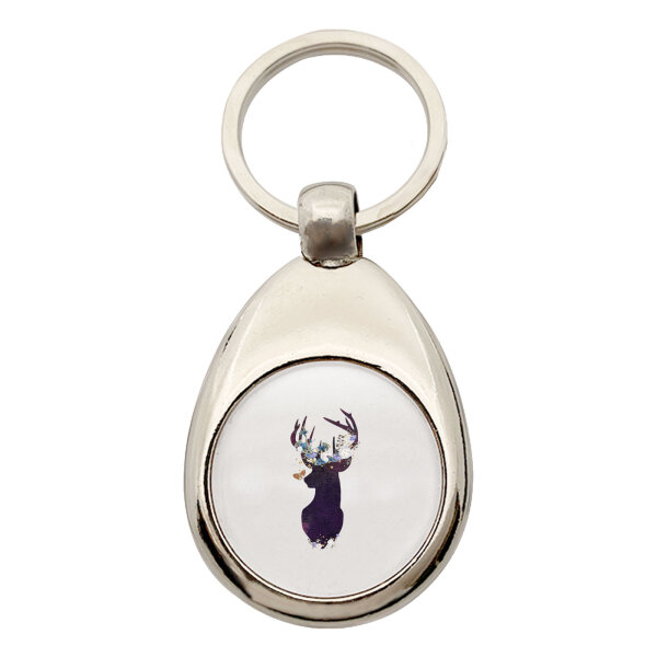 Schlüsselanhänger Hirsch Silhouette Schlüsselring