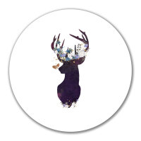 Aufkleber Hirsch Silhouette 10cm rund
