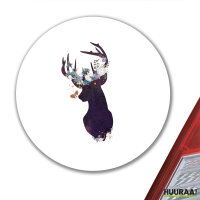 Aufkleber Hirsch Silhouette 10cm rund