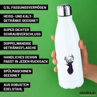 Trinkflasche Hirsch Silhouette 500ml Edelstahl Wasserflasche