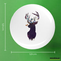 Button Hirsch Silhouette rund
