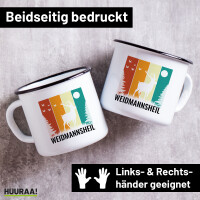 Emaille Tasse Weidmannsheil Hirsch Wald 300ml Vintage...