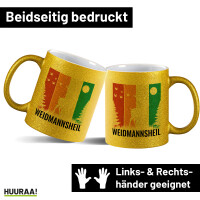 Glitzertasse Weidmannsheil Hirsch Wald 330ml