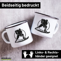 Emaille Tasse Eishockey Hockey 300ml Vintage Emaille Becher