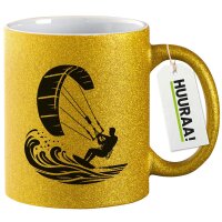 Glitzertasse Kitesurfen Silhouette 330ml