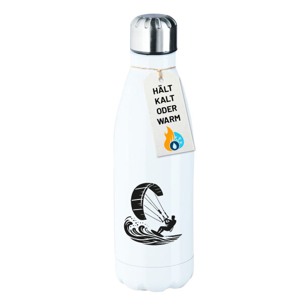 Edelstahl-Trinkflasche Kitesurfen Silhouette 500ml Wasserflasche