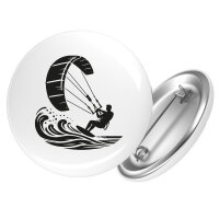 Button Kitesurfen Silhouette rund