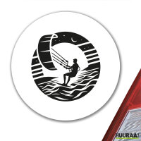 Aufkleber Kite Board Kitesurfing 10cm rund