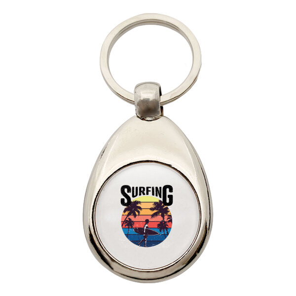 Schlüsselanhänger Surfing Beach Sunset