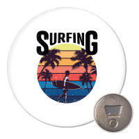 Magnet Surfing Beach Sunset 59mm Kühlschrankmagnet Flaschenöffner