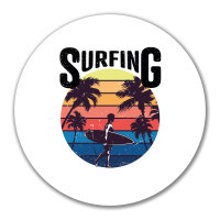 Aufkleber Surfing Beach Sunset 10cm