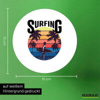 Aufkleber Surfing Beach Sunset 10cm