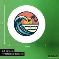 Aufkleber Beach Strand Welle 10cm