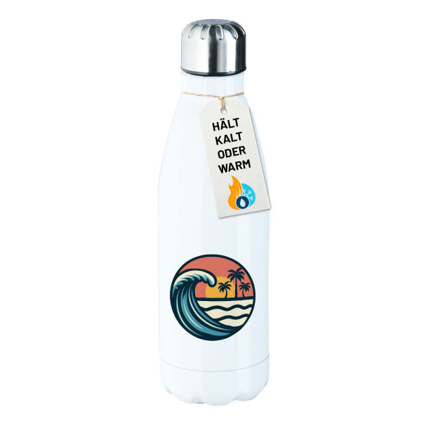 Edelstahl-Trinkflasche Beach Strand Welle 500ml Wasserflasche
