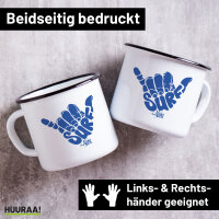 Emaille Tasse Hang Loose Surf Aloha 300ml Vintage Emaille...