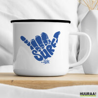 Emaille Tasse Hang Loose Surf Aloha 300ml Vintage Emaille Becher