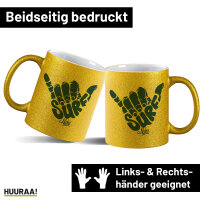 Glitzertasse Hang Loose Surf Aloha 330ml