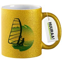 Glitzertasse Windsurfer Surfen 330ml