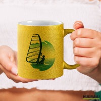 Glitzertasse Windsurfer Surfen 330ml