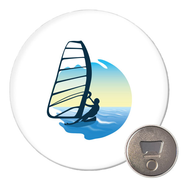 Magnet Windsurfer Surfen 59mm Kühlschrankmagnet Flaschenöffner