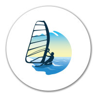 Aufkleber Windsurfer Surfen 10cm rund