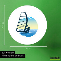 Aufkleber Windsurfer Surfen 10cm rund