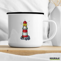 Emaille Tasse Leuchtturm Lighthouse 300ml Vintage Emaille Becher