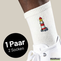 Unisex Socken Leuchtturm Lighthouse Größe 37/46 White Motiv Tennissocken