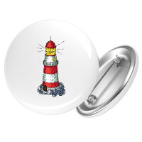 Button Leuchtturm Lighthouse rund